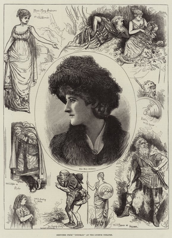 Schetsen van Ingomar in het Lyceum Theater door Harry Furniss