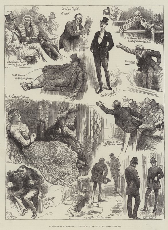 Schetsen in het Parlement, Het Huis bleef Zitten door Harry Furniss