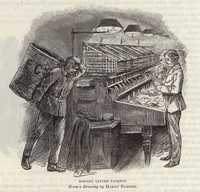 Brieven sorteren door Harry Furniss
