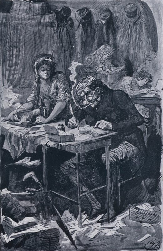 De bedelbriefschrijver (litho) door Harry Furniss