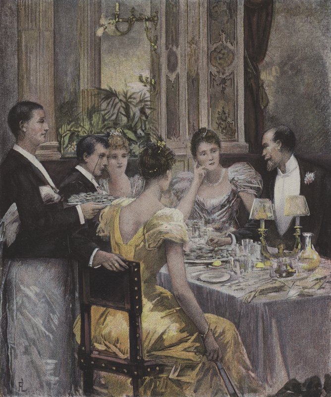 Een dinerfeest door Henri Lafon
