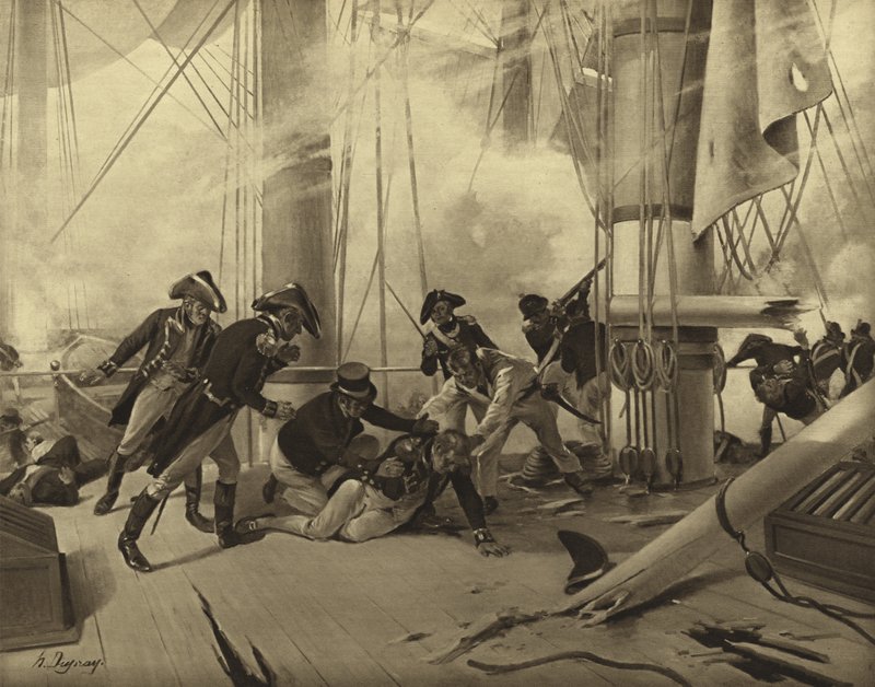 Slag bij Trafalgar, 1805 door Henri Louis Dupray