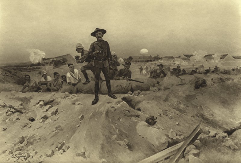 Belegering van Mafeking, 1900 (gravure) door Henri Louis Dupray