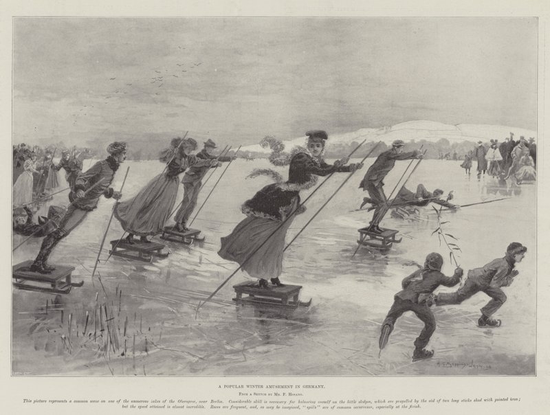 Een Populaire Wintervermaak in Duitsland door Henry Charles Seppings Wright