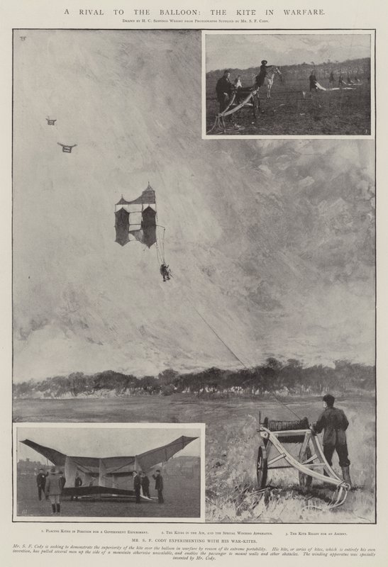 Een rivaal voor de ballon, de vlieger in oorlogvoering door Henry Charles Seppings Wright