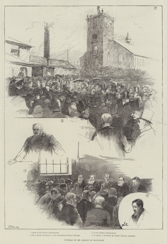 Begrafenis van Mr Bright in Rochdale door Henry Charles Seppings Wright