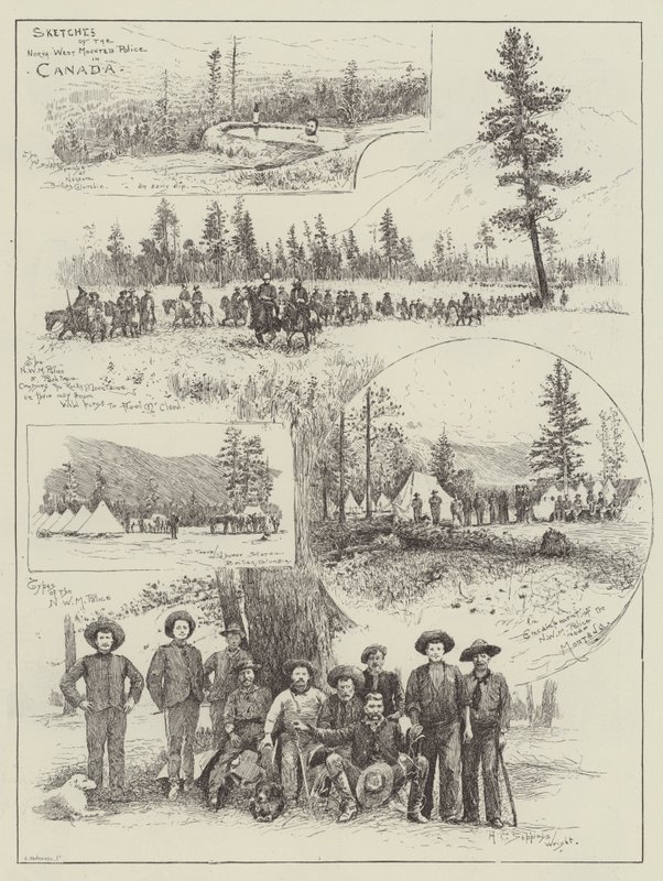 Schetsen van de North-West Mounted Police in Canada door Henry Charles Seppings Wright