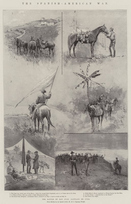 De Spaans-Amerikaanse Oorlog, de Slag bij San Juan, Santiago de Cuba door Henry Charles Seppings Wright