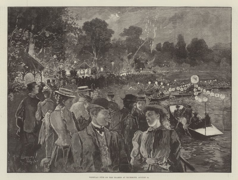 Venetiaans Feest op de Theems bij Richmond, 15 augustus door Henry Charles Seppings Wright