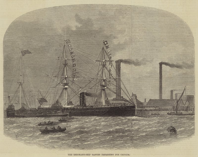 Het emigrantenschip Ganges vertrekt naar Canada door Henry Spernon Tozer