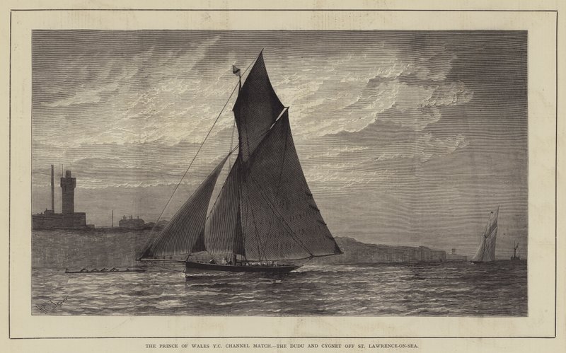 De Prince of Wales Yacht Club Channel Match, de Dudu en Cygnet bij St Lawrence-on-Sea door Henry Spernon Tozer