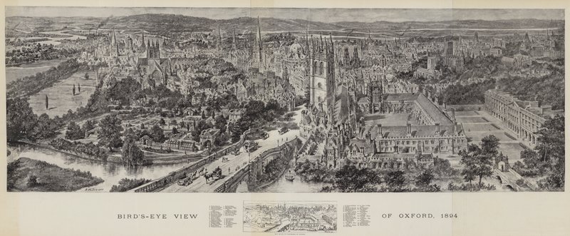 Vogelvlucht van Oxford door Henry William Brewer