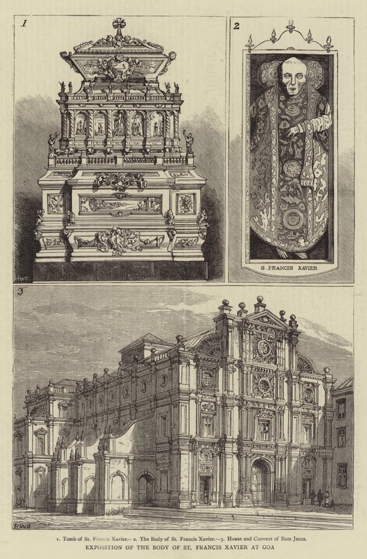 Tentoonstelling van het lichaam van St. Franciscus Xaverius in Goa door Henry William Brewer