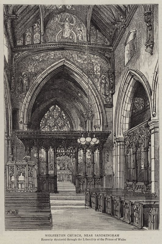 Wolferton Kerk, nabij Sandringham door Henry William Brewer
