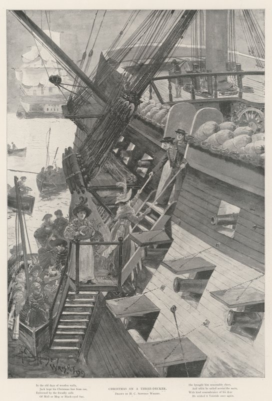 Kerstmis op een Drie-Dekker door Henry Charles Seppings Wright