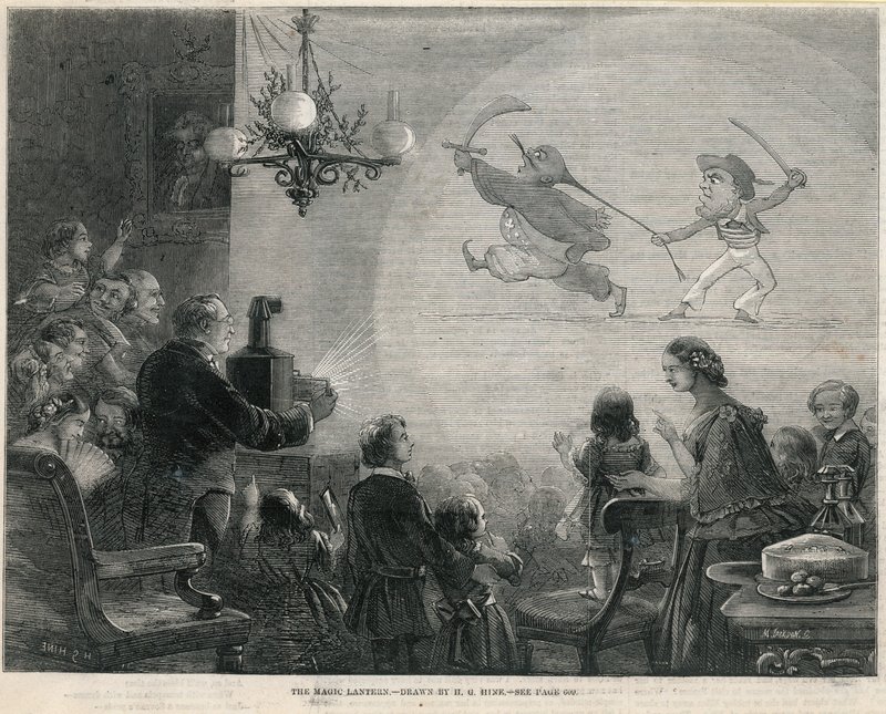 De toverlantaarn (gravure) door Henry George Hine