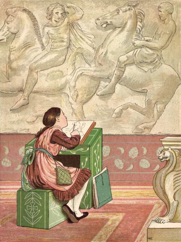Klassieke mensen (kleur litho) door Henry Hetherington Emmerson