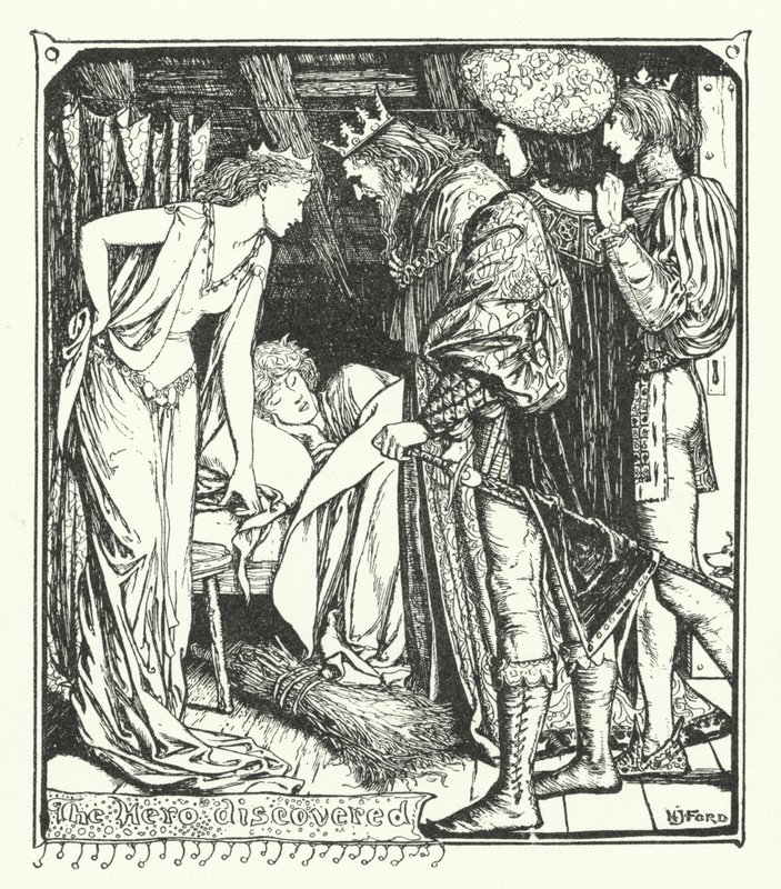 De held ontdekt (gravure) door Henry Justice Ford
