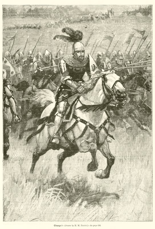 Aanval! (gravure) door Henry Marriott (after) Paget