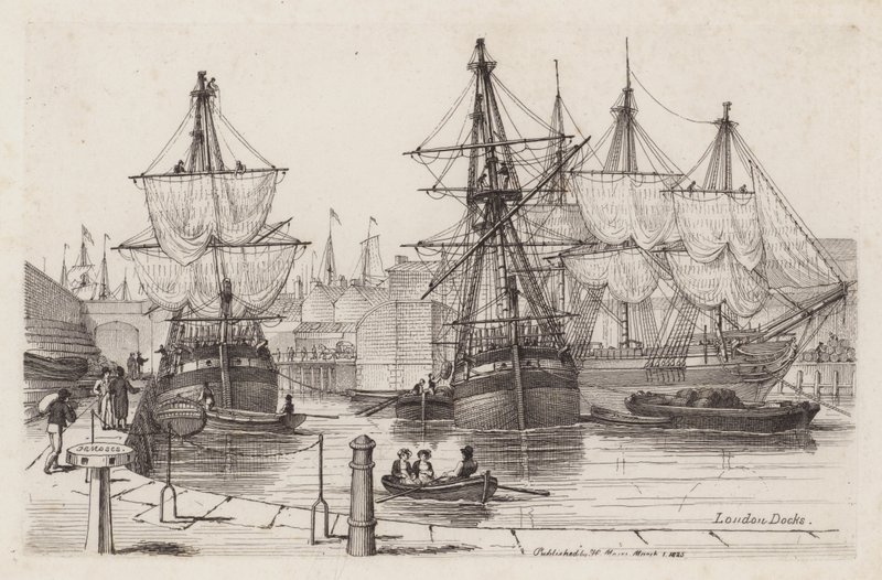 Londense Docks door Henry Moses