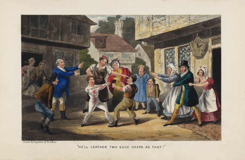 Vechtende jongens door Henry Thomas Alken