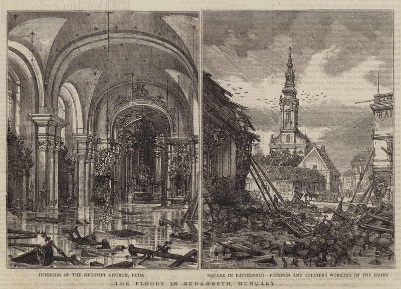 De Overstromingen in Boedapest, Hongarije door Henry William Brewer