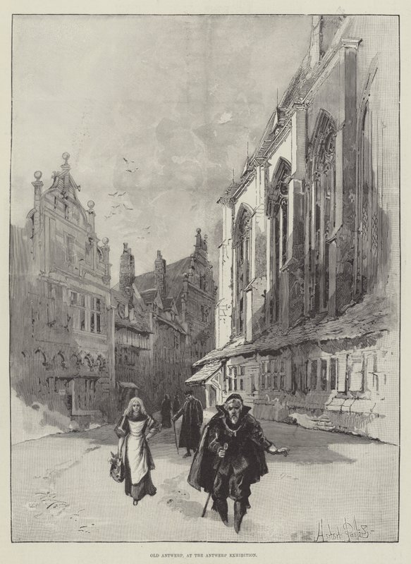 Oud Antwerpen, op de Tentoonstelling van Antwerpen door Herbert Railton