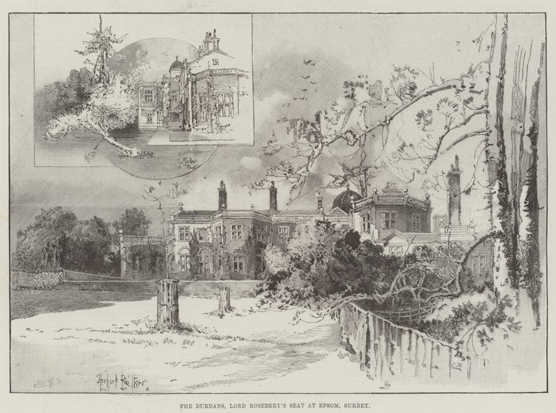 The Durdans, het landgoed van Lord Rosebery in Epsom, Surrey door Herbert Railton