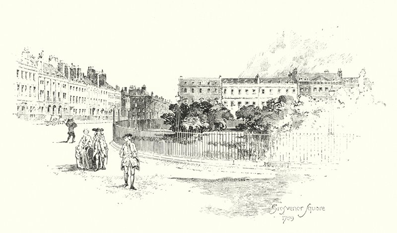 Grosvenor Square, Londen door Herbert (after) Railton