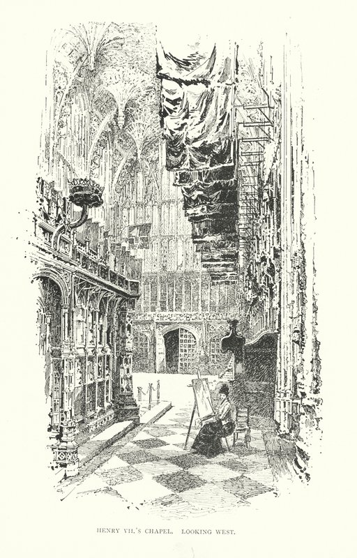 Kapel van Hendrik VII, kijkend naar het westen door Herbert (after) Railton