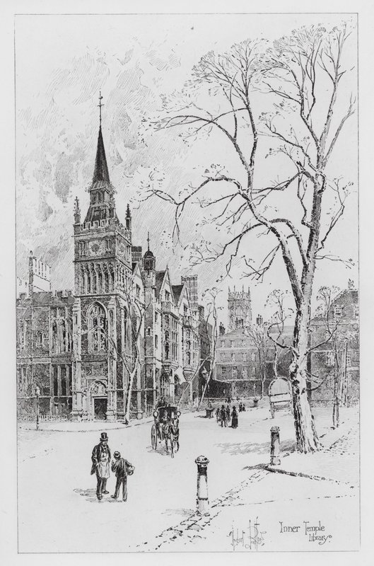 Inner Temple Bibliotheek door Herbert (after) Railton