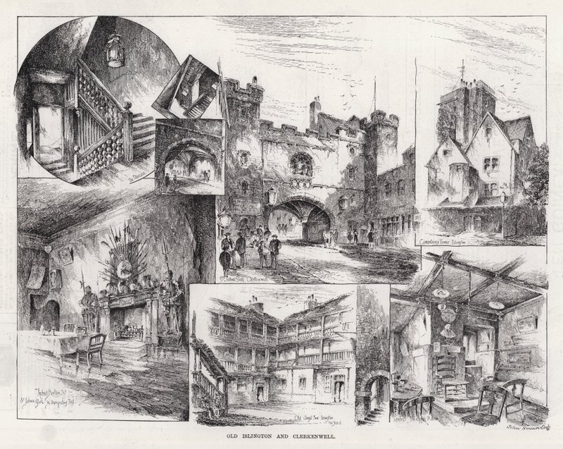 Oud Islington en Clerkenwell door Herbert (after) Railton