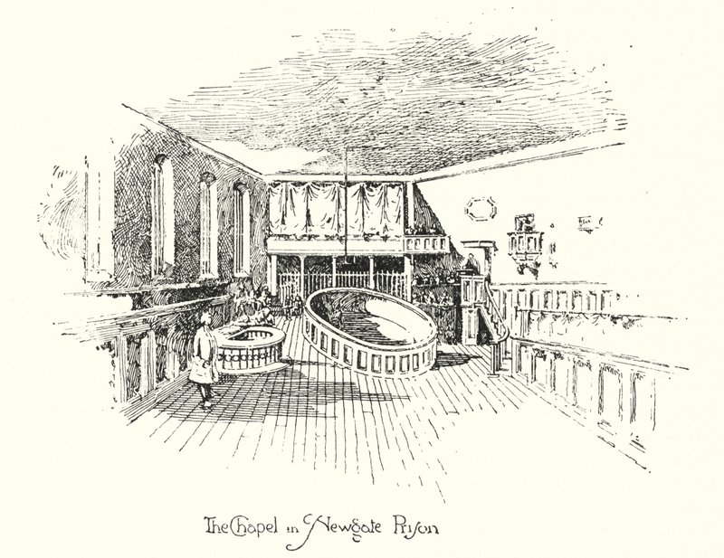 De kapel, Newgate Prison, Londen door Herbert (after) Railton
