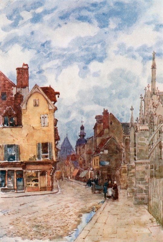 Een straat in Troyes door Herbert Menzies Marshall
