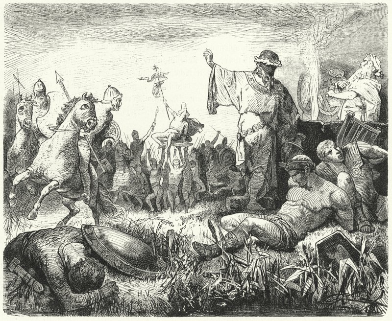 Parthen vieren een overwinning door Hermann Vogel