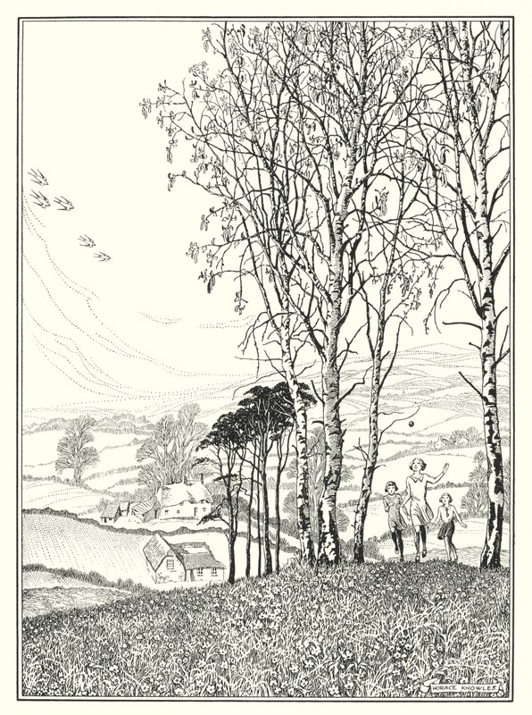 April (litho) door Horace J. Knowles