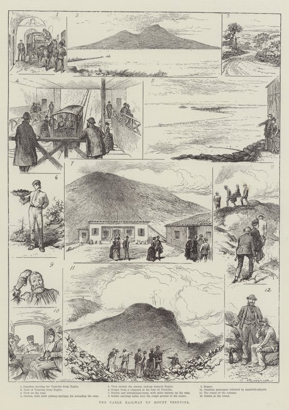 De kabelspoorweg op de Vesuvius door Horace Petherick