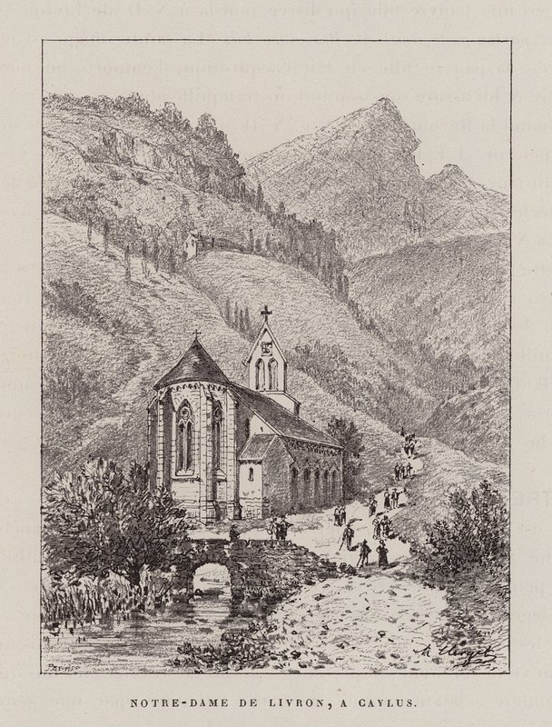 Notre-Dame De Livron, A Caylus (gravure) door Hubert Clerget