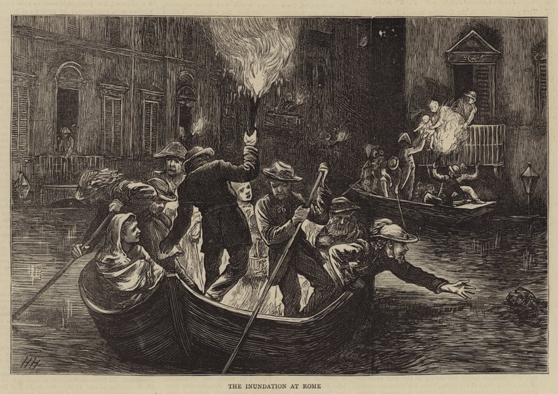 De overstroming in Rome door Hubert von Herkomer