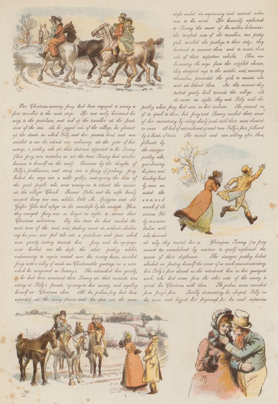 De liefdes en jaloezieën van twee vrolijke postbodes (chromolitho) door Hugh Thomson