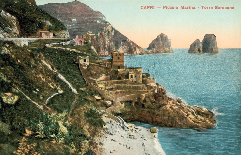 Capri, Italië, Piccola Marina, Torre Saracena door Italian Photographer