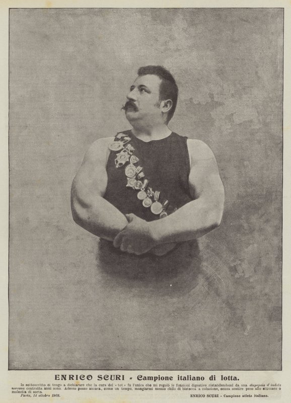 Enrico Scuri, Italiaans kampioen worstelen door Italian Photographer