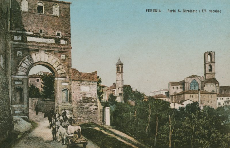 Perugia, Porta S Girolamo, 15e eeuw door Italian Photographer