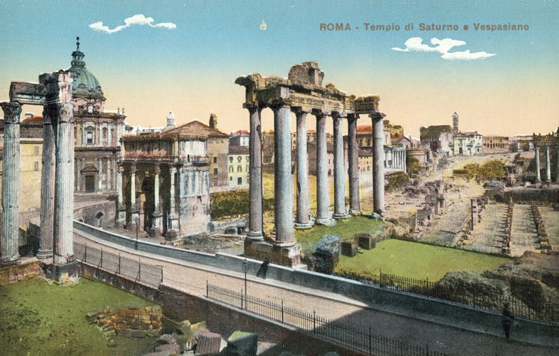 Rome, Italië, Tempel van Saturnus en Vespasianus door Italian Photographer