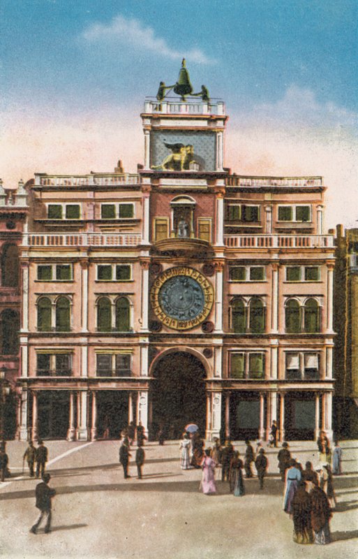 Venetië/Venetië: Klokkentoren (gekleurde foto) door Italian Photographer