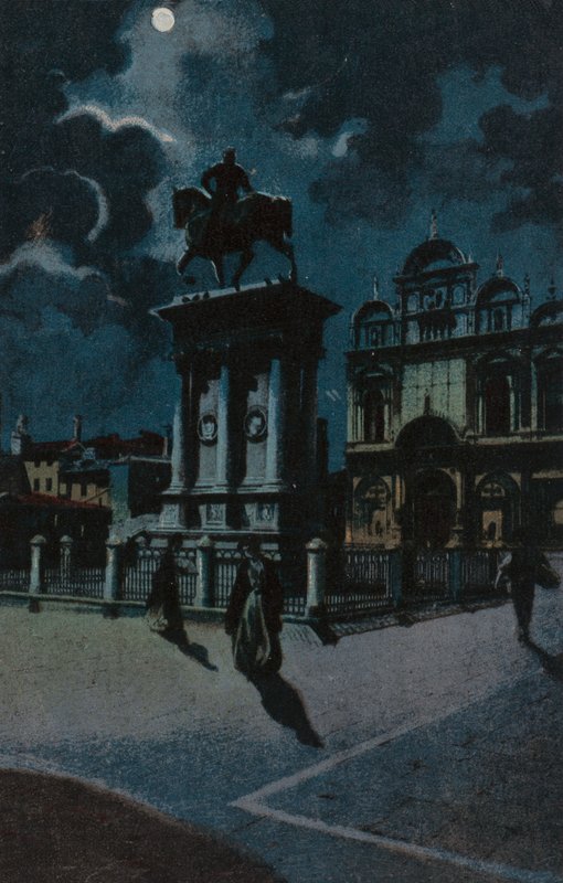 Colleoni monument, Venetië (kleurenlitho) door Italian School
