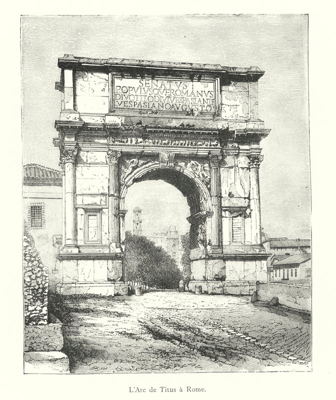 De Boog van Titus in Rome door Italian School