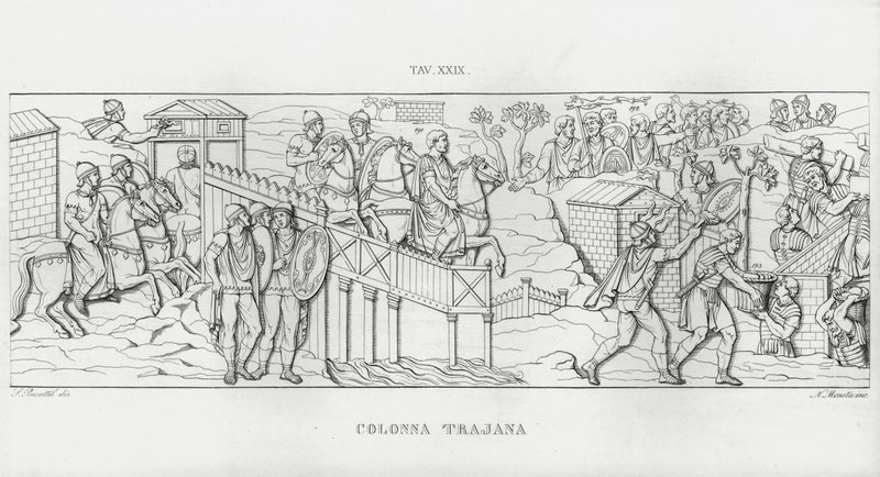 La Colonna Trajana door Italian School