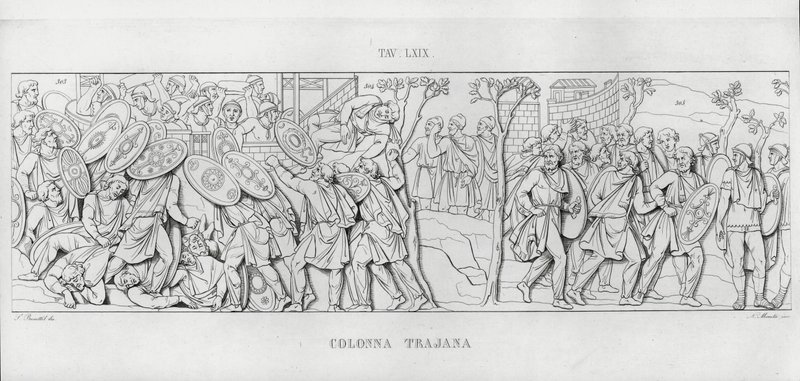 La Colonna Trajana door Italian School