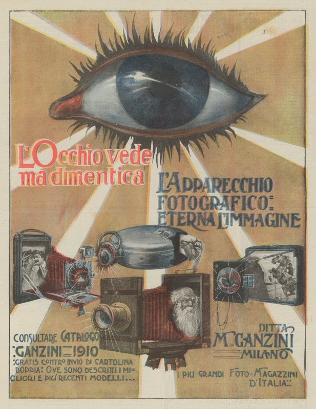 M Ganzini, Milaan (kleurenlitho) door Italian School
